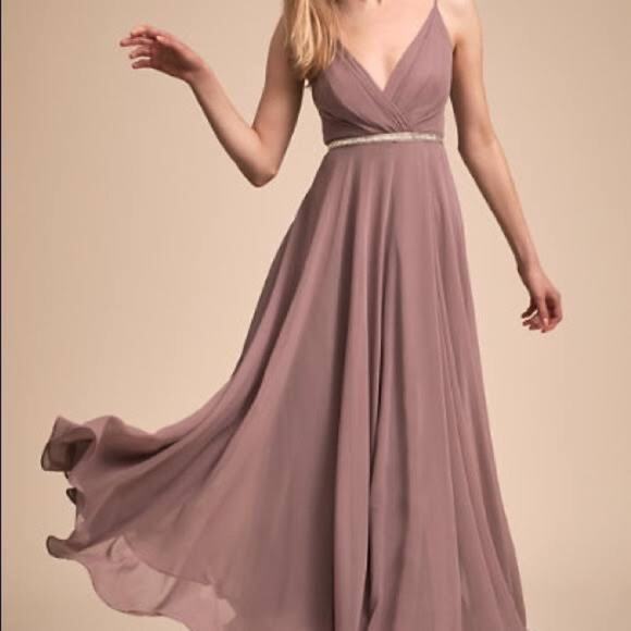 Anthropologie BHLDN Eva Violet Purple Spaghetti Strap Bridesmaid Dress Small - Picture 1 of 7